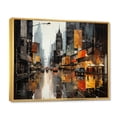 thumbnail image 2 of Designart "Cityscape composition V" Abstract Collages Floater Framed Wall Decor, 2 of 7