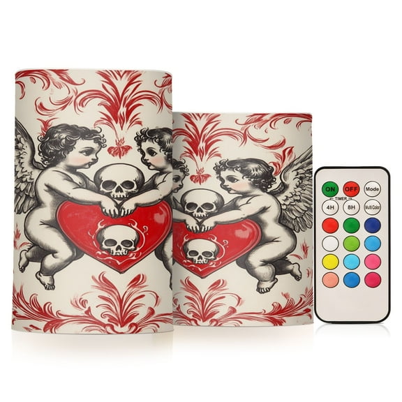 BZSMCE Flameless Candles LED Lights Oil Pattern Of Angel Creativity Battery Candles