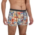 thumbnail image 4 of Salouo Set Of Travel Vintage Print Men's Boxer Briefs,Breathable Underwear Elastic Waistband Briefs for Men -XX-Large, 4 of 8