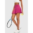 thumbnail image 2 of Athletic Skort Skirts for Women High Waisted Pleated Athletic Skort with 4 Pockets, Tennis Golf Running Casual Wear Rose red M, 2 of 8