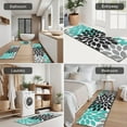 thumbnail image 5 of Black Turquoise and Gray Floral Pattern Kitchen Rugs Sets Of 3,Kitchen Runner Rugs Non Skid Washable,Decorative Kitchen Floor Mats for Kitchen,Sink,Laundry,17"x30"+ 17"x47" + 17"x59", 5 of 6