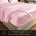 thumbnail image 3 of PixelForge Queen Satin Sheet Set, Silky Satin Bed Sheets for Hair & Skin, 4 Piece, Pink, 14" Deep Pocket, 3 of 8