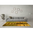 thumbnail image 3 of Ahgly Company Indoor Round Southwestern Yellow Country Area Rugs, 4' Round, 3 of 4