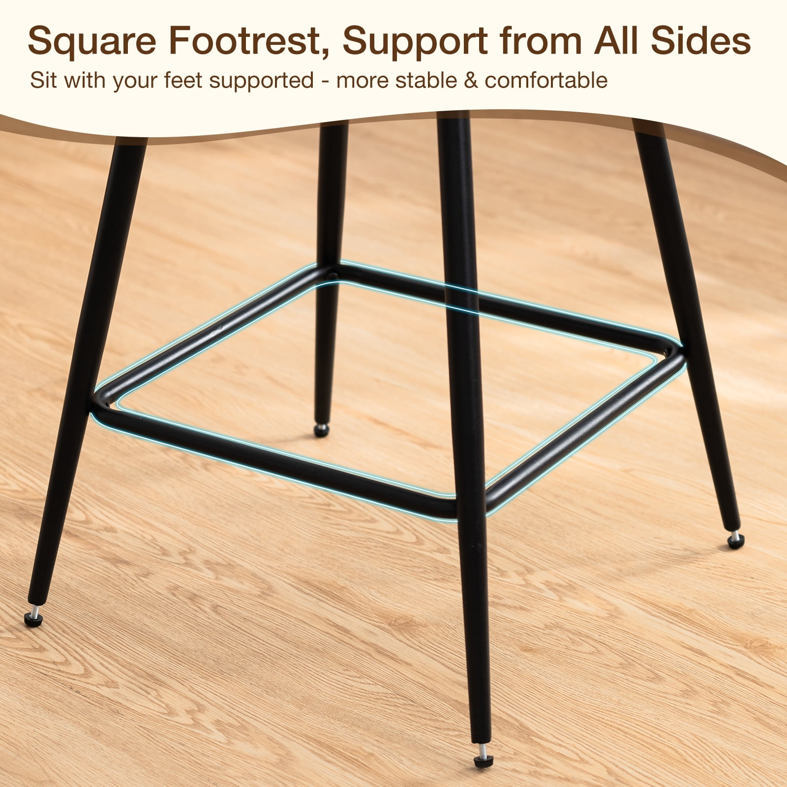 Hommpa 26" Swivel Bar Stools Set of 2 with Back Upholstered Counter Height Modern Boucle Bar Chairs with Metal Frame & Footrest 360° Swivel Dining Pub Chairs for Kitchen Island