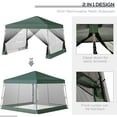 thumbnail image 6 of Outsunny Slant Leg Pop Up Canopy Tent with Netting and Carry Bag, Instant Sun Shelter, Tents for Parties, Height Adjustable, for Outdoor, Garden, Patio, (11.5'x11.5' Base / 10'x10' Top), Green, 6 of 6