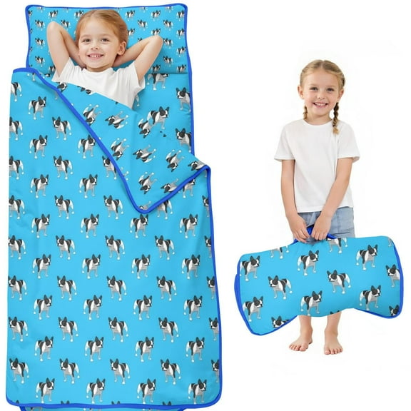 French Bulldog Toddler Nap Mats for Kids Preschool,Sleeping Mat Bag or Kids,Toddler Sleeping Bag,Toddler Nap Mat or Daycare