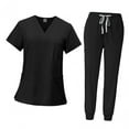 thumbnail image 5 of Milageto 2x Female Scrub Set Machine Washable Nurse Work Clothing Green and Black, 5 of 8