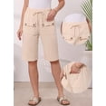 thumbnail image 2 of DARING DIVA Women's Elastic Waist Drawstring Shorts with Pockets X-Small Apricot, 2 of 6