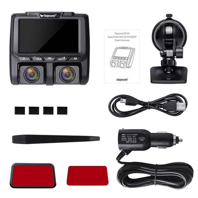  TOGURDCAM Dual Dash Cam Front and Inside, CE41A Car Camera  1920x1080@30fps for Taxi, Interior Driver Facing w/IR Night Vision, Cabin 2  Way Security Parking Monitor Cameras, 1.5-inch display : Electronics