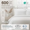 thumbnail image 3 of California Design Den 100% Cotton Queen Sheets Set - 600 Thread Count 100% Cotton Sheets Queen, Sateen Deep Pocket Sheet Set - White, 3 of 9