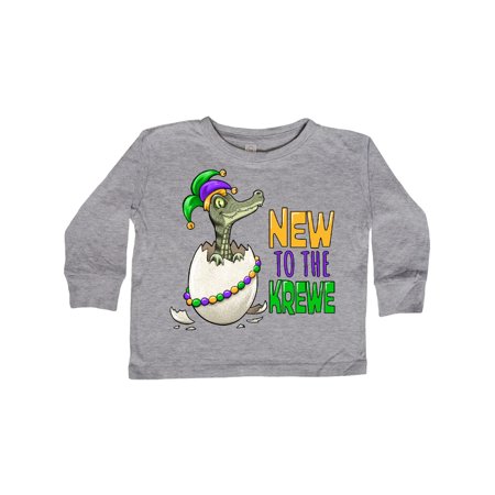 

Inktastic New to the Krewe Mardi Gras Baby Alligator Gift Toddler Boy or Toddler Girl Long Sleeve T-Shirt