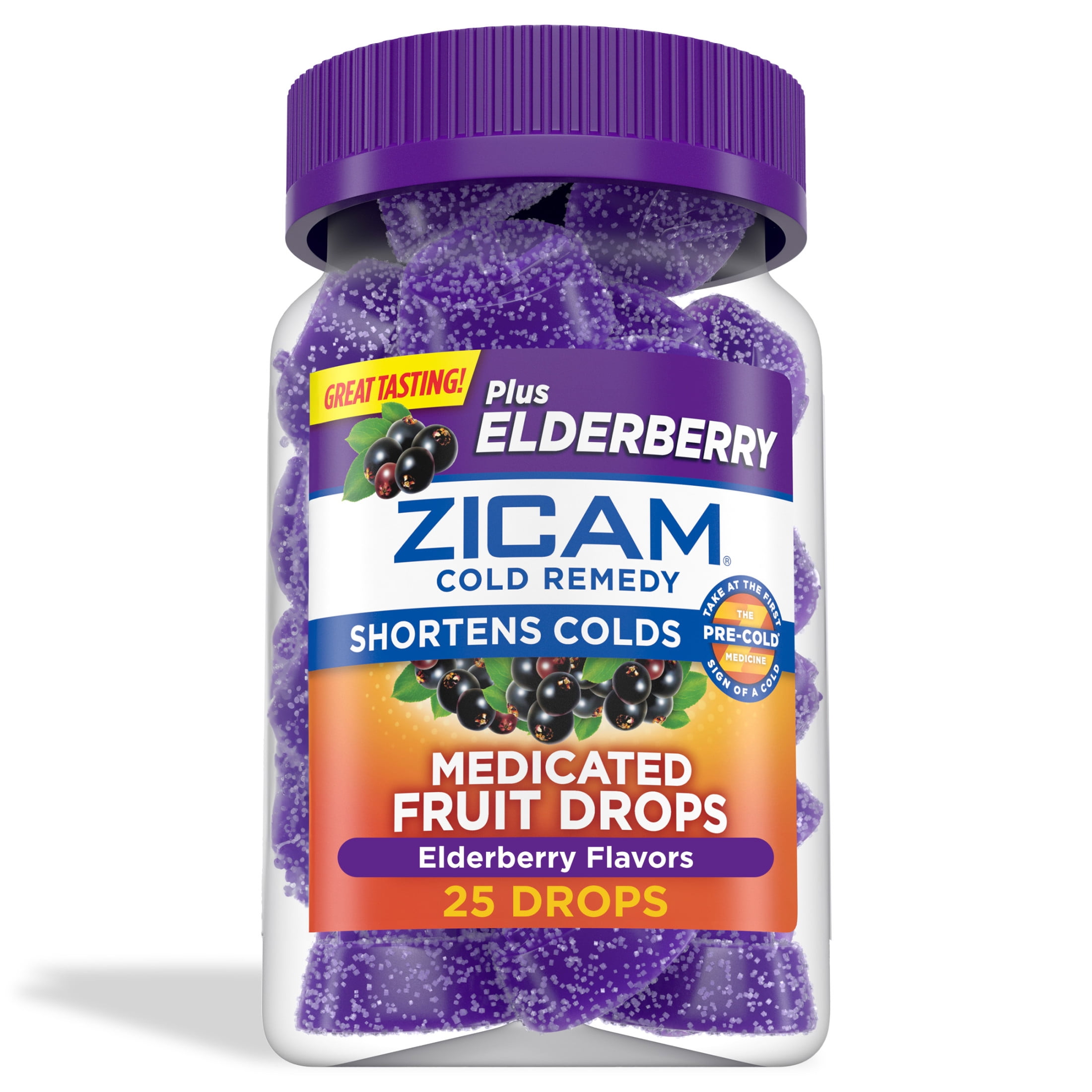 Zicam Cold Remedy Zinc Medicated Fruit Drops, Elderberry