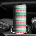 thumbnail image 3 of 20oz Red and Green Christmas Pattern Skinny Tumblers Stainless Steel Tumbler with Lid and Straw,Vacuum Insulated Double Wall Travel Tumbler Cups with Cleaning Brush for Coffee,Tea, 3 of 6