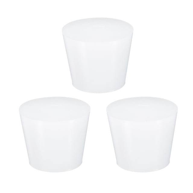 Uxcell 3 Pcs Tapones de Goma Sólida de Silicona Blanca, Tapones Cónicos para Fregaderos, Diámetro de 28 mm a 37 mm