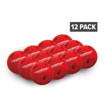 PowerNet Crushers Limited Flight Training Baseballs 12 PK Wiffle Style Batting Practice Ball for Pre-Game Warm Ups and Hitting