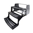 thumbnail image 2 of Lippert Components Entry Step 432690 3 Manual Folding Steps; 24 Inch Width x 7 Inch Depth; With 9 Inch Rise; Bolt On; Radius Corner With Diamond Groove Tread; Powder Coated Black Heavy Gauge Steel, 2 of 4