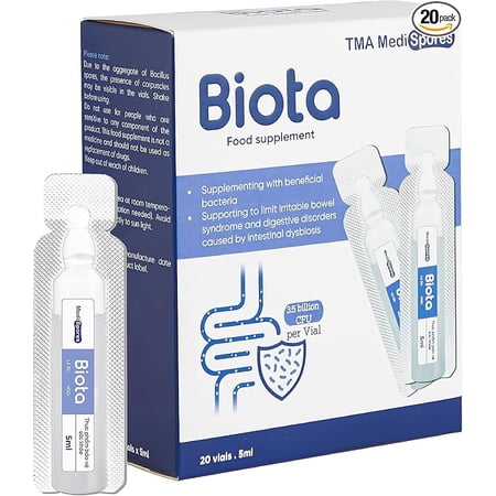Biota Probiotic Drinks for Digestive Health & Immune Support,Fast Acting Support Stomach Constipation, Digestive Daily Probiotic for Adults, Kids, Gluten, Sugar free & NON-GMO, 20 servings