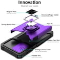 thumbnail image 2 of for Samsung A13 5G Case with Sliding Camera Cover Heavy Duty Protective Galaxy A13 Case with Card Holder Magnetic Rotate Ring Kickstand Phone Case for Samsung A13 5G(Purple), 2 of 13