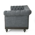 thumbnail image 6 of Noble House Leesburg Tufted Fabric 3 Seater Sofa, Charcoal Fabric, 6 of 11