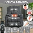 thumbnail image 2 of Power Lift Recliner Chair with Massage & Heat for Seniors, Overstuffed Sofa Chair Wide Seat, Heavy Duty Chenille Fabric, USB/Type C Ports, 2 Steel Cup Holders, 155° Recline,350lb Capacity, 2 of 10