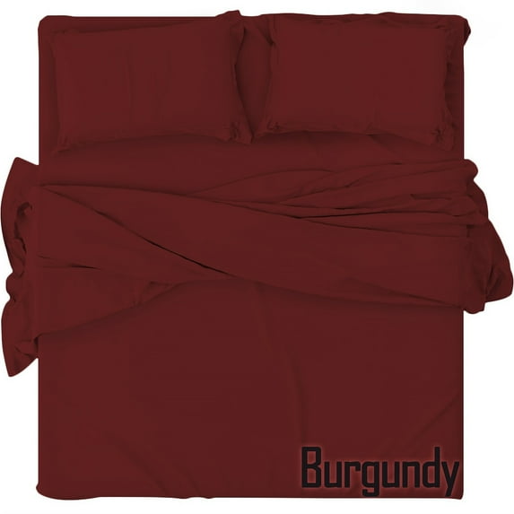 The Great American Store 1800 Series Microfiber Solid 4PC Sheet Set (Cal King, Burgundy) - Double Brushed - Extra Deep Pocket - Stain Resistant, Warm, Breathable And Hypoallergenic