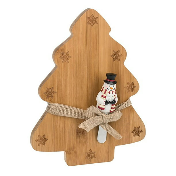 Snowman Spreader w/ Christmas Tree Cutting Board