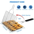 thumbnail image 6 of Shallow Grill Basket Fish Grill Basket, Fish Grilling Basket BBQ Fish Grill Baskets for Outdoor Grill,Grill Basket with Removable Handle. Perfect for Grilling Fish Fillets, 6 of 7