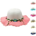 thumbnail image 4 of ZQUUVOU Straw Sun Hat for Children Large Brimmed Summer Cute Straw Sun Hat Outdoor Sunshade Sun Protection Hat Blue, 4 of 4