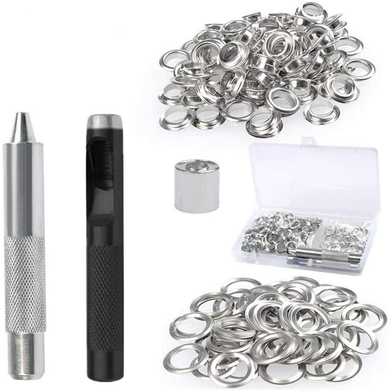 150 PCS Grommet Tool Kit 1/2 Inch, Preciva Grommets Eyelets  Sets, Silver Grommets and Eyelet Punch Die Tool for Fabric, Canvas, Shoes,  Tarps, Clothing : Industrial & Scientific