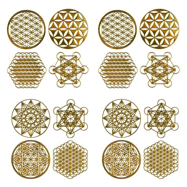 16 Piezas/Conjutno Metal EnergíA DecoracióN Etiqueta Engomada Flor de Regalos del DíA de los NiñOs 7 Chakra Cobre EnergíA Torre Orgonita Pegatinas