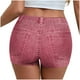 thumbnail image 5 of TaTaai Women's Printed Denim Look Yoga Shorts Mid Rise High Stretch Boy Shorts Jeggings Outerwear Casual Streetwear Non See Through Tummy Control Soft Gift, 5 of 8