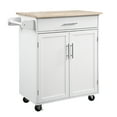 thumbnail image 3 of HOMCOM Kitchen Island Cart Rolling Trolley Cart with Drawer, Storage Cabinet & Towel Rack, White, 3 of 10