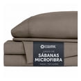 thumbnail image 1 of Juego de Sábanas King Size de Microfibra Esquimal, Hipoalergénicas para Colchones de hata 40 cm alto , Madero, 1 of 7