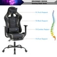 thumbnail image 4 of YRLLENSDAN Massage Gaming Chair Video Game with Footrest, Ergonomic Gamer Chair for Adults High Back Gaming Computer Chair with Arms Lumbar Support, 4 of 8