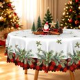 thumbnail image 4 of Duangreer Christmas Tablecloth for Party Dining Indoor and Outdoor, Retro Plaid Xmas Tree Print, Waterproof Tablecloths, 60''Round, 4 of 6