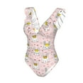 thumbnail image 4 of Yiaed Queen For Rabbit Print Women's Ruffled One Piece Swimsuit V Neck Swimwear Slimming Monokini for Woman-XX-Large, 4 of 8