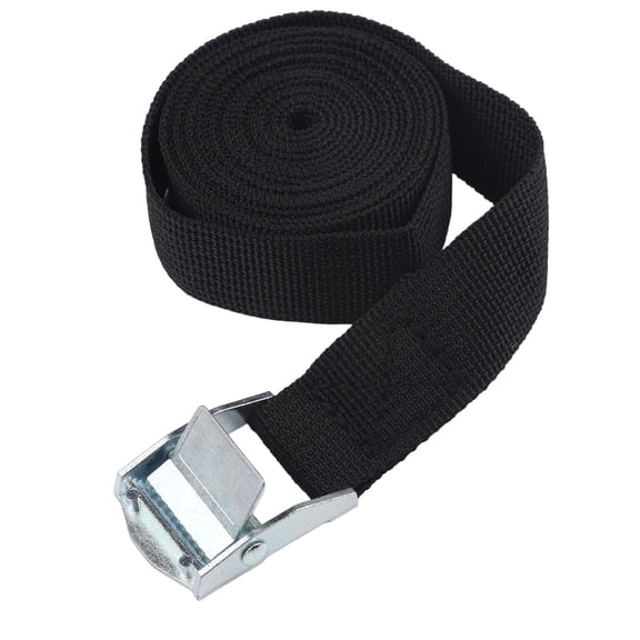 Nylon Lashing Straps with Cam Buckle, 2m Quick Release Tie Down for Cargo, Luggage, Motorcycle & for ATV Securing, 250lbs Working Load, Heavy Duty Webbing(Black)