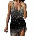 thumbnail image 1 of CAICJ98 Two Piece Swimsuits for Women Women's Leopard Bottom Drawstring Side Tankini Set Swimsuit Gold,XL, 1 of 5