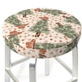 thumbnail image 3 of Daiia Cowboy Christmas Trees Stool Covers Round,Round Bar Stool Covers Waterproof Bar Chair Covers Washable Stool Cushion Slipcover for 12-14 Inch Chair-12 inch, 3 of 7