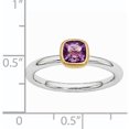 thumbnail image 3 of Amethyst Sterling Silver with Gold-Plate Ring, 3 of 6
