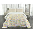 thumbnail image 3 of Ambesonne Cartoon Quilted Bedspread Set 3 Pcs, of Pattern, King Size, Multicolor, 3 of 5