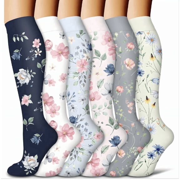 UZMOG 6Pairs Compression Socks for Women & Men for Cycling Athletic Hiking Running Compression Socks