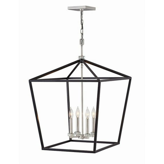 3538BK Hinkley Lighting Stinson - 4 Light Extra Large Open Frame Chandelier in Transitional Style - 22 Inches Wide by 31.5 Inches High-Black Finish