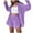 Purple, variant on Riforla Womens Casual Western Style Comfortable Trendy Long Sleeved Shirt Shorts Suit Two Piece Sets for Women Beige L