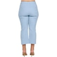 thumbnail image 3 of Womens Cotton Blend Straight Leg Cropped Pants with Pockets Light Blue X-Large, 3 of 8