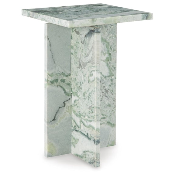 Signature Design by Ashley Deaconwell White & Green Marble Accent Table