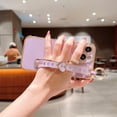 thumbnail image 2 of for iPhone 15 Pro Max Case with Adjustable Wristband Strap Kickstand Loop Heart Luxury Plating,Raised Corners Bumper Shockproof Slim Fit sturdy Anti-Scratch Cover for Women Girls,Purple, 2 of 15