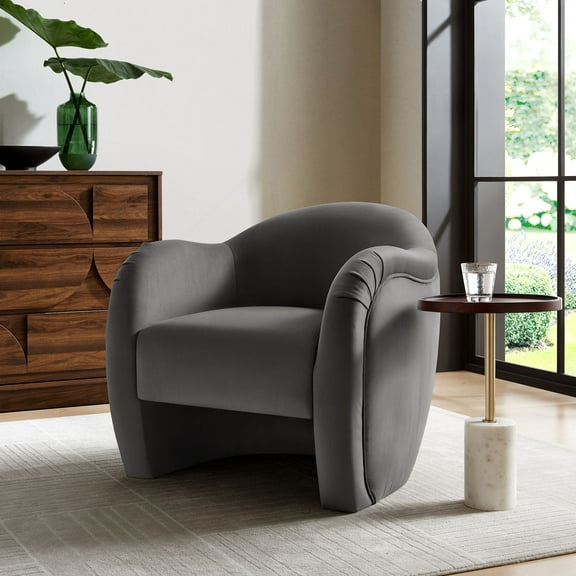 Modway Compose Performance Velvet Accent Chair in Storm Gray