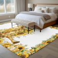 thumbnail image 4 of Cute Giraffe Sunflower Large Area Rugs 6x9 ft Yellow Cartoon Animal Flower Leaf Washable Rug Non Slip Indoor Carpet Absorbent Floor Mat for Living Room Bedroom Dining Room, 4 of 9