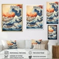 thumbnail image 4 of Designart "The Yellow Great Wave A Masterpiece from Kanagawa II" Nautical & Beach Floater Framed Wall Decor, 4 of 7